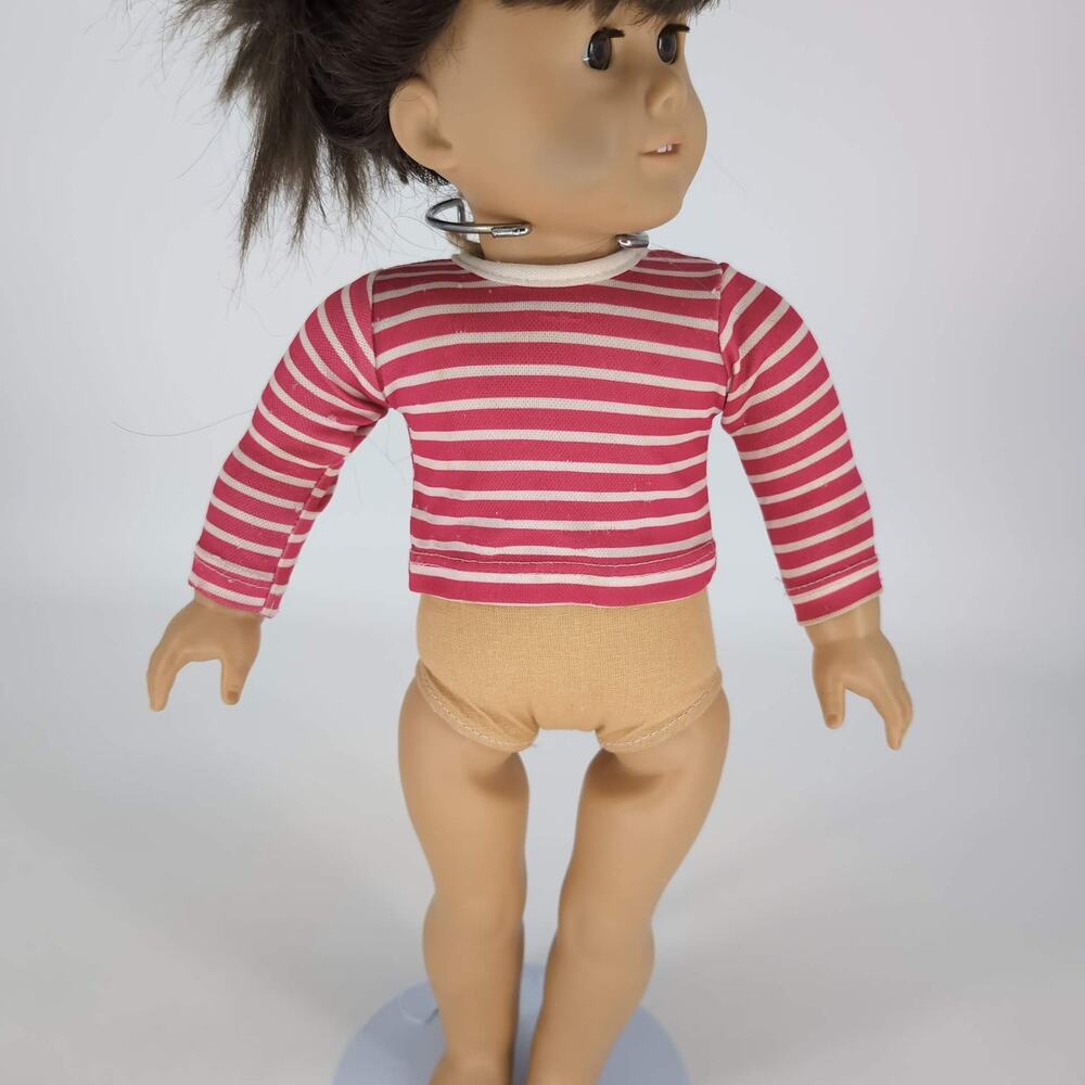 Unbranded Red & White Stripe Doll Top Long Sleeve Shirt for 18" Dolls - FAIR